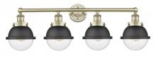  616-4W-AB-HFS-62-BK - Edison - 4 Light - 34 inch - Antique Brass - Bath Vanity Light