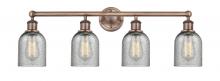  616-4W-AC-G257 - Caledonia - 4 Light - 32 inch - Antique Copper - Bath Vanity Light