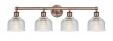  616-4W-AC-G412 - Dayton - 4 Light - 33 inch - Antique Copper - Bath Vanity Light