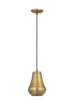  654-1P-BB-7 - Hartford - 1 Light - 7 inch - Brushed Brass - Cord hung - Mini Pendant