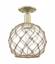 Innovations Lighting 716-1C-AB-G122-10RB - Farmhouse Rope - 1 Light - 10 inch - Antique Brass - Semi-Flush Mount
