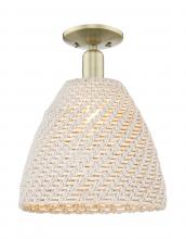 Innovations Lighting 716-1C-AB-NBD-12-NAT - Bristol Natural - 1 Light - 6 inch - Antique Brass - Semi-Flush Mount