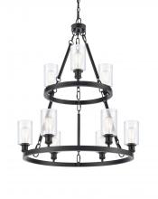 Innovations Lighting 8203-BK-G802-LED - Clymer - 9 Light - 30 inch - Matte Black - Chain Hung - Chandelier