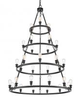  820345-BK - Saloon - 30 Light - 50 inch - Matte Black - Chain Hung - Chandelier