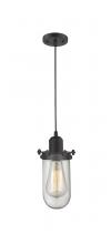  900-1P-BK-CE231-BK-CL - Centri - 1 Light - 5 inch - Matte Black - Cord hung - Mini Pendant