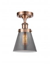  916-1C-AC-G63-LED - Cone - 1 Light - 6 inch - Antique Copper - Semi-Flush Mount