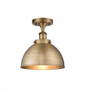  916-1C-BB-MFD-10-BB - Derby - 1 Light - 10 inch - Brushed Brass - Semi-Flush Mount