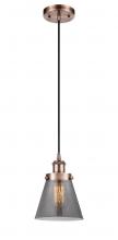 Innovations Lighting 916-1P-AC-G63-LED - Cone - 1 Light - 6 inch - Antique Copper - Cord hung - Mini Pendant