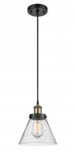  916-1P-BAB-G44 - Cone - 1 Light - 8 inch - Black Antique Brass - Cord hung - Mini Pendant