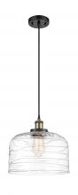  916-1P-BAB-G713-L - Bell - 1 Light - 12 inch - Black Antique Brass - Cord hung - Mini Pendant