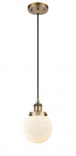 Innovations Lighting 916-1P-BB-G201-6-LED - Beacon - 1 Light - 6 inch - Brushed Brass - Cord hung - Mini Pendant