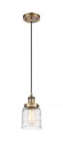  916-1P-BB-G513 - Bell - 1 Light - 5 inch - Brushed Brass - Cord hung - Mini Pendant