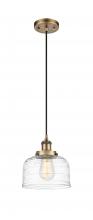  916-1P-BB-G713 - Bell - 1 Light - 8 inch - Brushed Brass - Cord hung - Mini Pendant