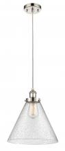  916-1P-PN-G44-L - Cone - 1 Light - 12 inch - Polished Nickel - Cord hung - Mini Pendant