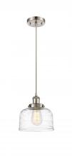  916-1P-SN-G713 - Bell - 1 Light - 8 inch - Brushed Satin Nickel - Cord hung - Mini Pendant