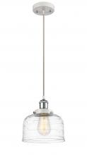  916-1P-WPC-G713 - Bell - 1 Light - 8 inch - White Polished Chrome - Cord hung - Mini Pendant