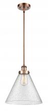  916-1S-AC-G44-L - Cone - 1 Light - 12 inch - Antique Copper - Mini Pendant