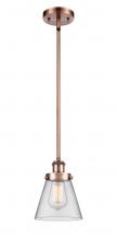  916-1S-AC-G62 - Cone - 1 Light - 6 inch - Antique Copper - Mini Pendant