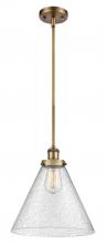  916-1S-BB-G44-L - Cone - 1 Light - 12 inch - Brushed Brass - Mini Pendant