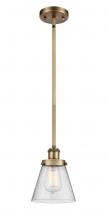  916-1S-BB-G64 - Cone - 1 Light - 6 inch - Brushed Brass - Mini Pendant