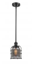  916-1S-BK-G53-CE-LED - Bell Cage - 1 Light - 5 inch - Matte Black - Mini Pendant