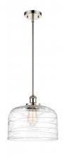  916-1S-PN-G713-L - Bell - 1 Light - 12 inch - Polished Nickel - Mini Pendant