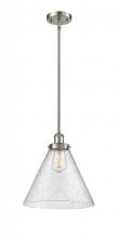  916-1S-SN-G44-L - Cone - 1 Light - 12 inch - Brushed Satin Nickel - Mini Pendant