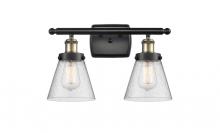  916-2W-BAB-G64 - Cone - 2 Light - 16 inch - Black Antique Brass - Bath Vanity Light