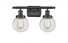  916-2W-BK-G202-6 - Beacon - 2 Light - 16 inch - Matte Black - Bath Vanity Light