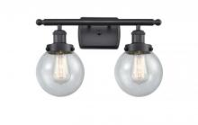  916-2W-BK-G204-6 - Beacon - 2 Light - 16 inch - Matte Black - Bath Vanity Light