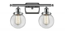  916-2W-PC-G202-6 - Beacon - 2 Light - 16 inch - Polished Chrome - Bath Vanity Light