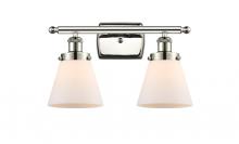  916-2W-PN-G61 - Cone - 2 Light - 16 inch - Polished Nickel - Bath Vanity Light