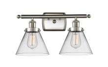  916-2W-SN-G42 - Cone - 2 Light - 18 inch - Brushed Satin Nickel - Bath Vanity Light