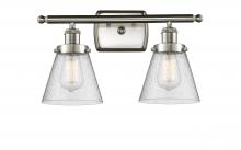  916-2W-SN-G64 - Cone - 2 Light - 16 inch - Brushed Satin Nickel - Bath Vanity Light