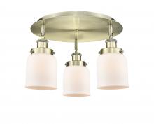  916-3C-AB-G51 - Cone - 3 Light - 17 inch - Antique Brass - Flush Mount