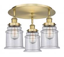  916-3C-BB-G184 - Whitney - 3 Light - 18 inch - Brushed Brass - Flush Mount