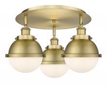  916-3C-BB-HFS-61-BB - Ballston Urban - 3 Light - 19 inch - Brushed Brass - Flush Mount