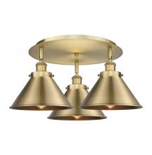  916-3C-BB-M10-BB - Ballston Urban - 3 Light - 20 inch - Brushed Brass - Flush Mount