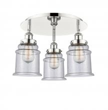  916-3C-PN-G184 - Whitney - 3 Light - 18 inch - Polished Nickel - Flush Mount