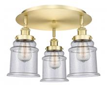  916-3C-SG-G184 - Whitney - 3 Light - 18 inch - Satin Gold - Flush Mount