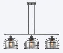  916-3I-BK-G73-CE-LED - Bell Cage - 3 Light - 36 inch - Matte Black - Stem Hung - Island Light