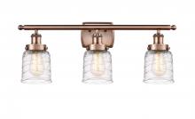  916-3W-AC-G513-LED - Bell - 3 Light - 26 inch - Antique Copper - Bath Vanity Light