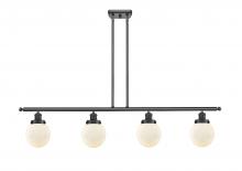  916-4I-BK-G201-6-LED - Beacon - 4 Light - 48 inch - Matte Black - Stem Hung - Island Light