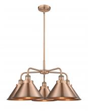  916-5CR-AC-M10-AC - Ballston Urban - 5 Light - 27 inch - Antique Copper - Chandelier