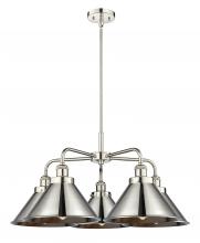  916-5CR-PN-M10-PN - Ballston Urban - 5 Light - 27 inch - Polished Nickel - Chandelier