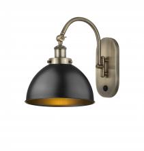  918-1W-AB-MFD-10-BK - Ballston Urban - 1 Light - 10 inch - Antique Brass - Sconce