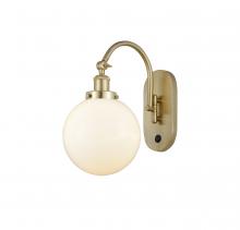 Innovations Lighting 918-1W-SG-G201-8-LED - Beacon - 1 Light - 8 inch - Satin Gold - Adjustable Swing Arm