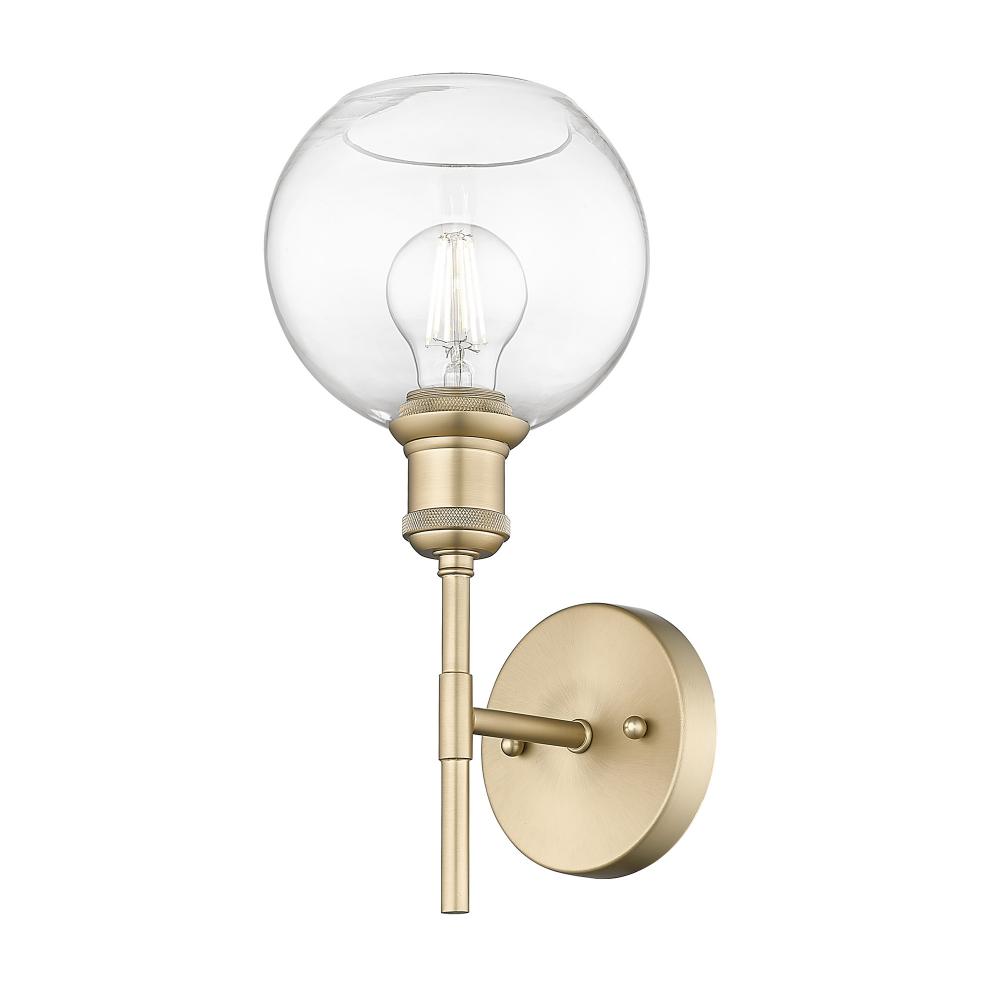 Axel BCB 1 Light Wall Sconce in Brushed Champagne Bronze with Clear Glass Shade