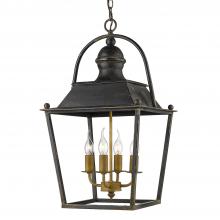  0888-4P ABI - Christoff 4 Light Pendant in Antique Black Iron