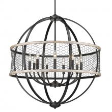  3170-9 BLK-CW - Roost 9 Light Chandelier in Matte Black with Chicken Wire Shade